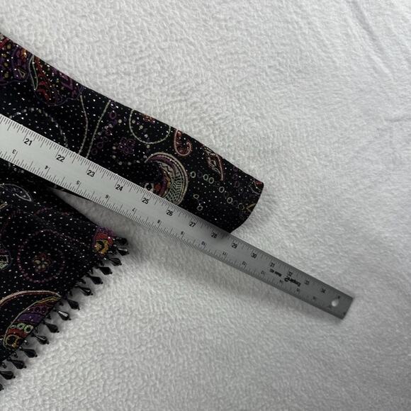 Vintage MSK Top Women's Medium Black Studded Whimsigoth Tassle Open Front y2k - Picture 5 of 10